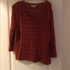 American eagle-Dark orange throw over sweater